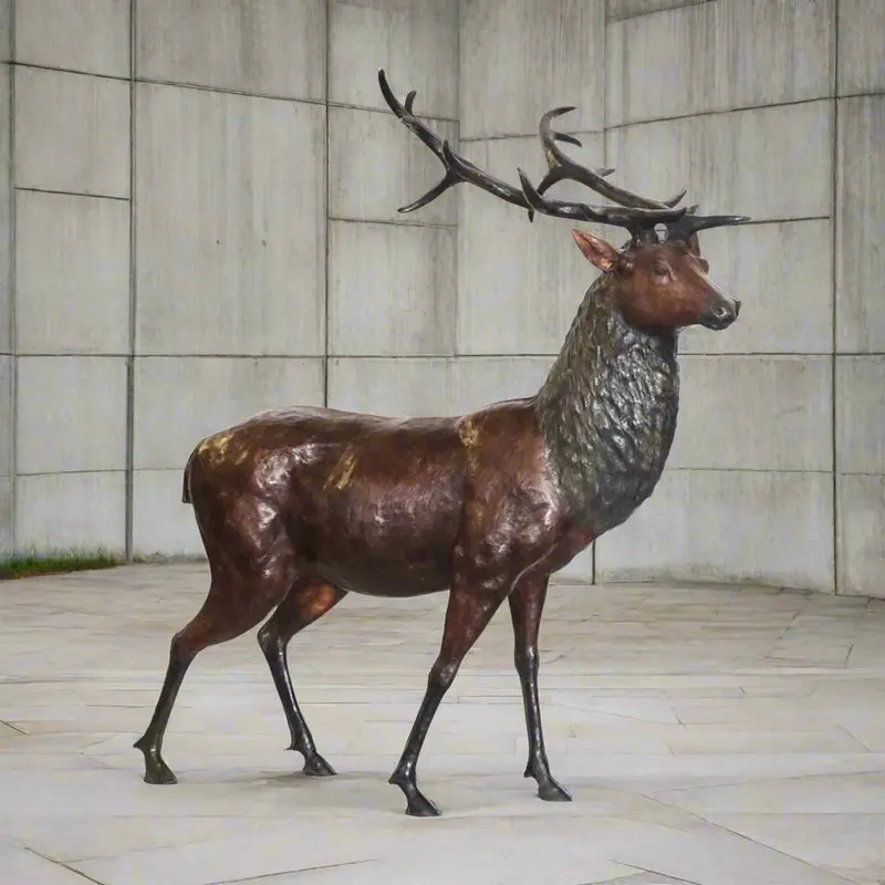 Life-Size Standing Elk Statue 1