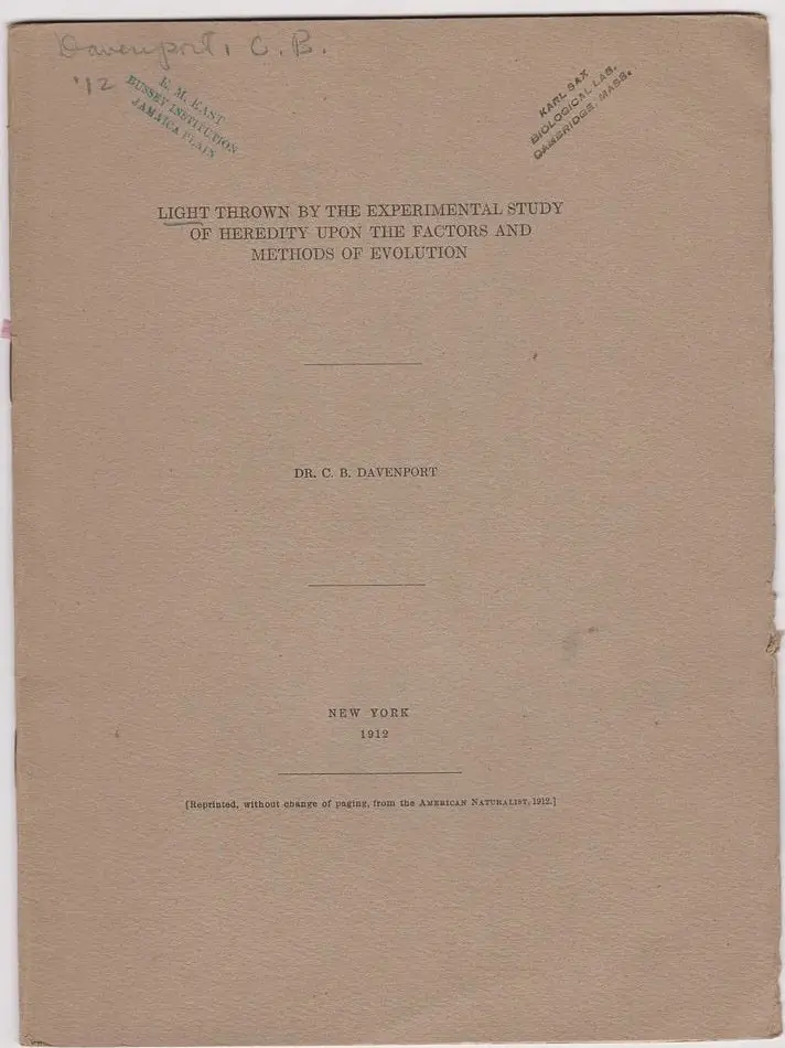 Light Thrown By The Experimental Study Of Heredity Upon The Factors And Methods Of Evolution 1