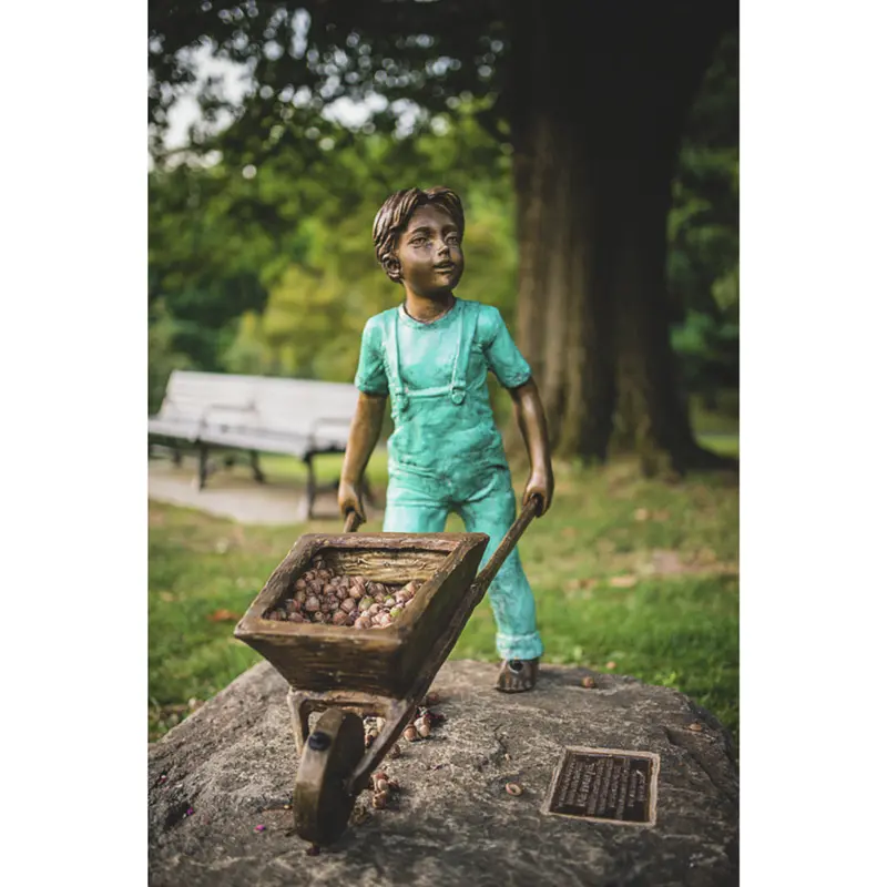 Little Helper Bronze Garden Statue 1