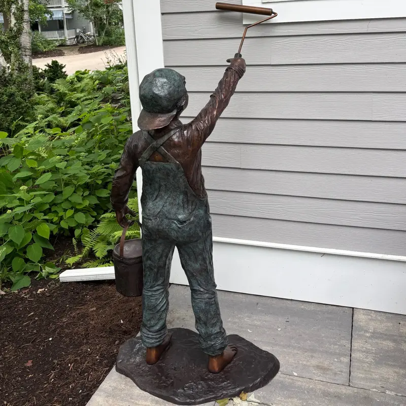 Little Painter Boy Bronze Statue 1