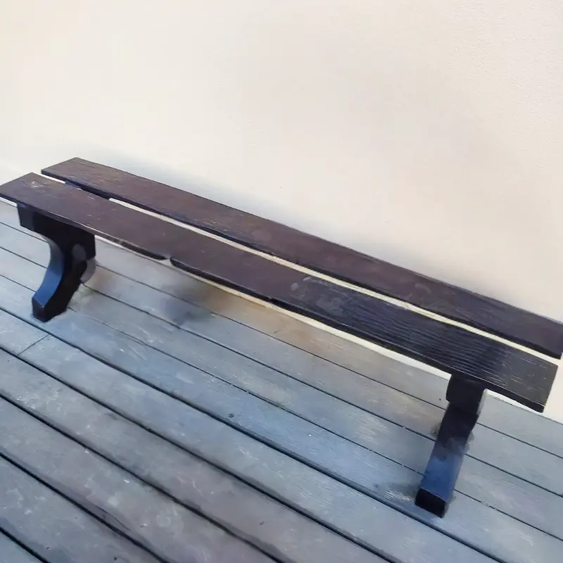 Long Backless Bronze Bench 1