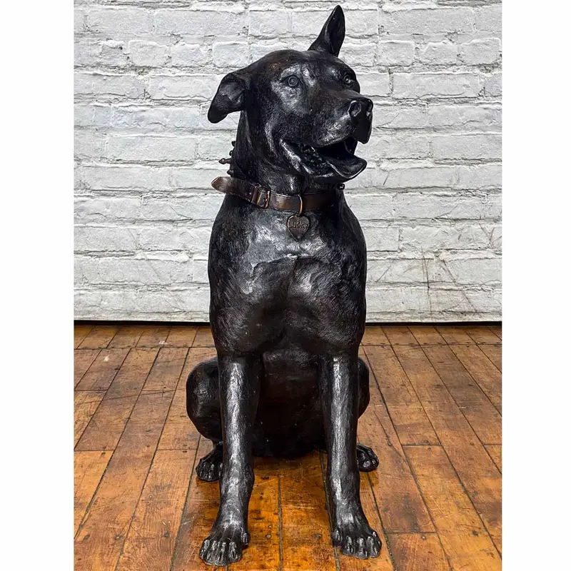 Lucky Mixed Pitbull & Lab Statue 1