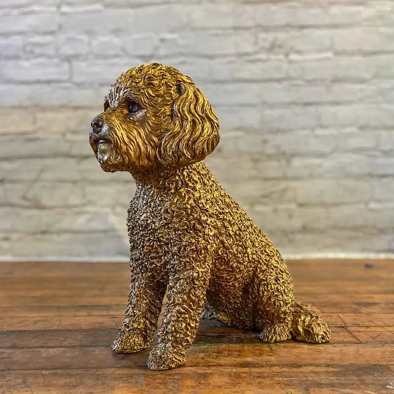 Luna Goldendoodle Dog Statue 1