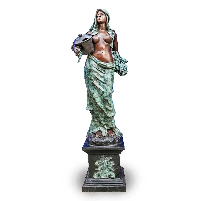 Maiden Holding Pot On Marble Pedestal 1