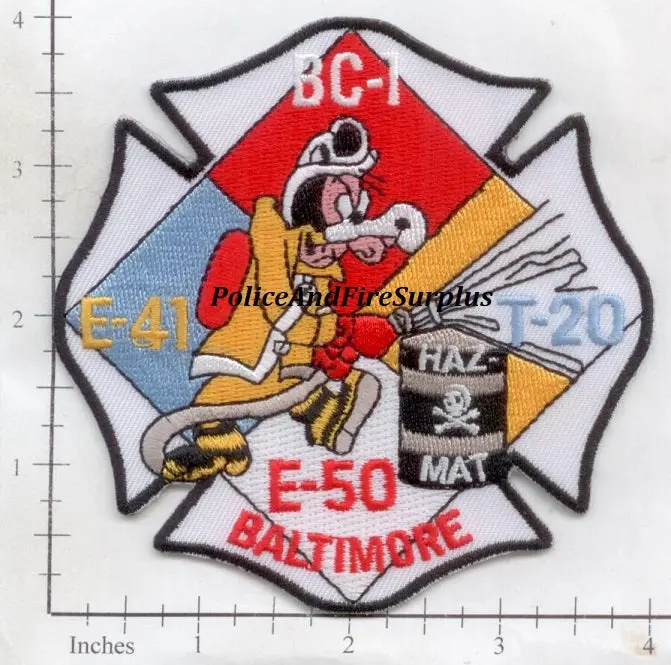 Maryland - Baltimore City Engine 41 Engine 50 Truck 20 Battalion 1 Fire Dept Patch 1
