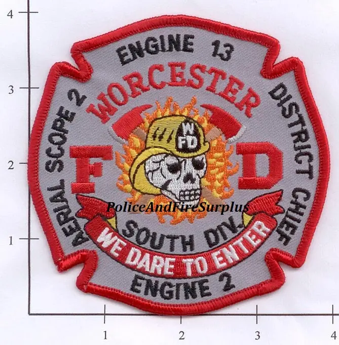 Massachusetts - Worcester Engine 13 Engine12 Truck 2 Fire Dept Patch 1