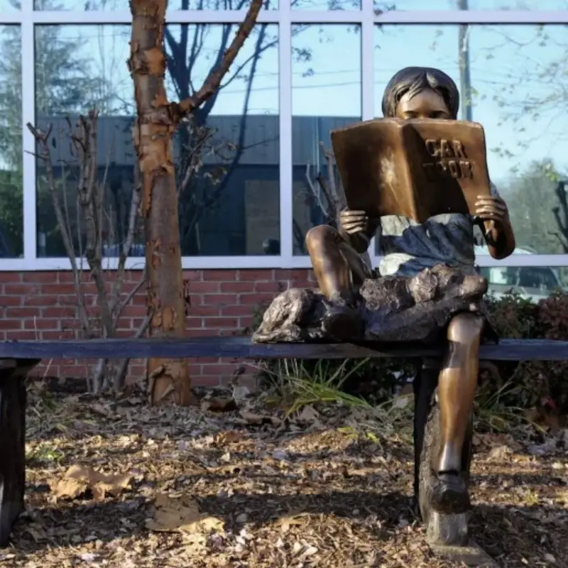 Maxey And Me Bronze Bench Statue 1