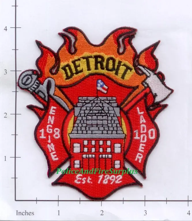 Michigan - Detroit Engine 18 Ladder 10 Fire Dept Patch 1