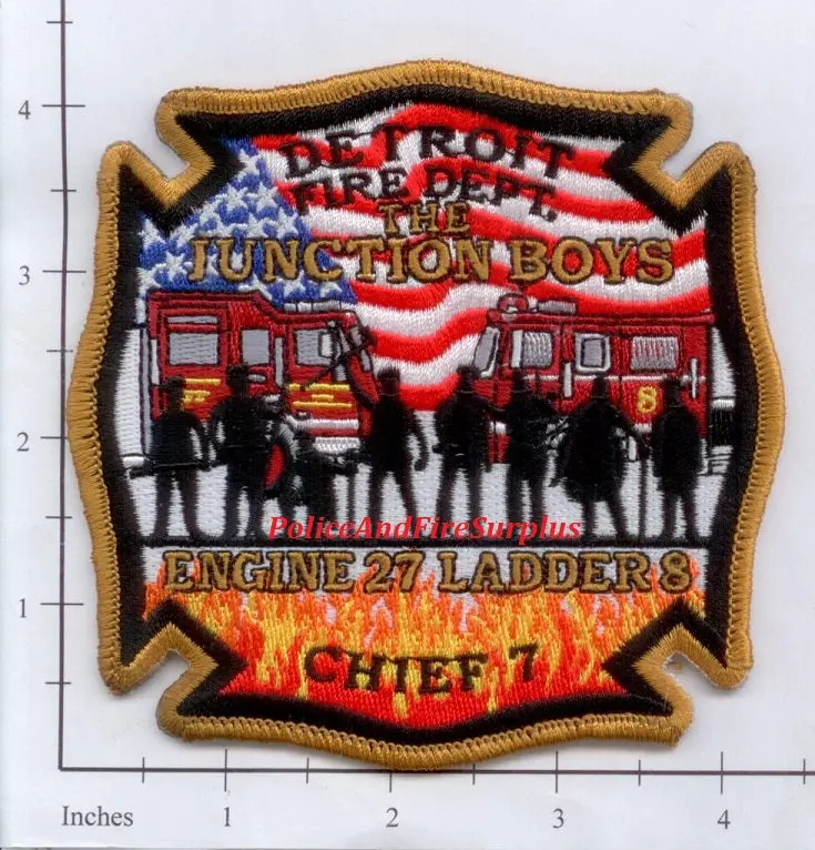 Michigan - Detroit Engine 27 Ladder 8 Chief 7 Fire Dept Patch V2 1
