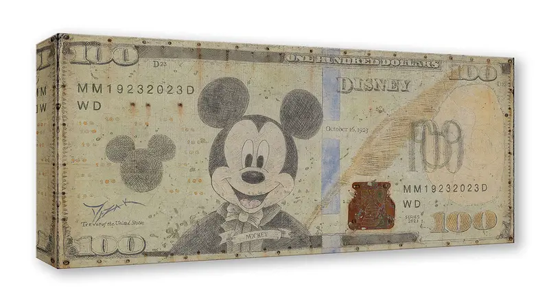 Mickey 100 Hundred Dollar Bill - Treasures On Canvas 1