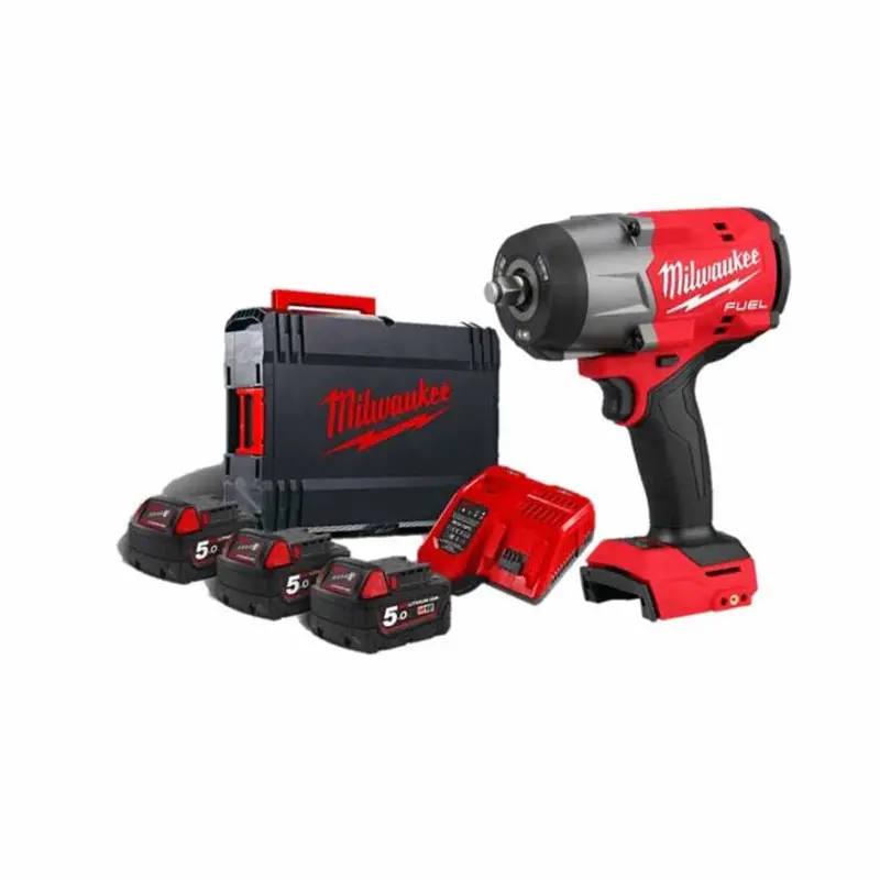 Milwaukee 18V Fuel 1/2" High Torque Impact Wrench With Friction Ring & 3 X 5.0Ah Batteries M18fhiw2f12-503X 1