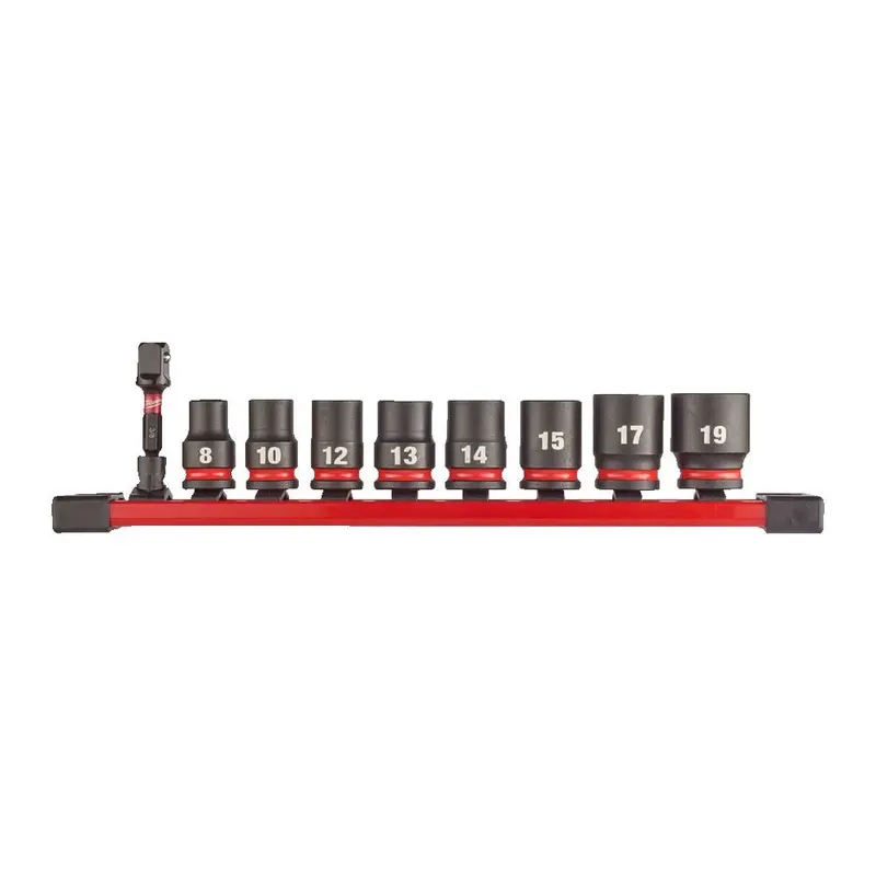 Milwaukee 9 Piece 3/8" Drive Shockwave Impact Duty Impact Socket Rail Set 8 - 19Mm 4932480454 1