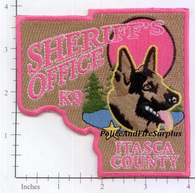Minnesota - Itasca County Sheriff's Office K-9 Police Dept Patch Breast Cancer 1