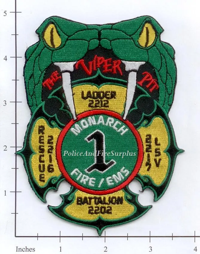 Missouri - Monarch Mo Fire Dept Patch Battalion 220, Rescue 2216, Ladder 2212, Lsv 2217 Fire Dept Patch 1