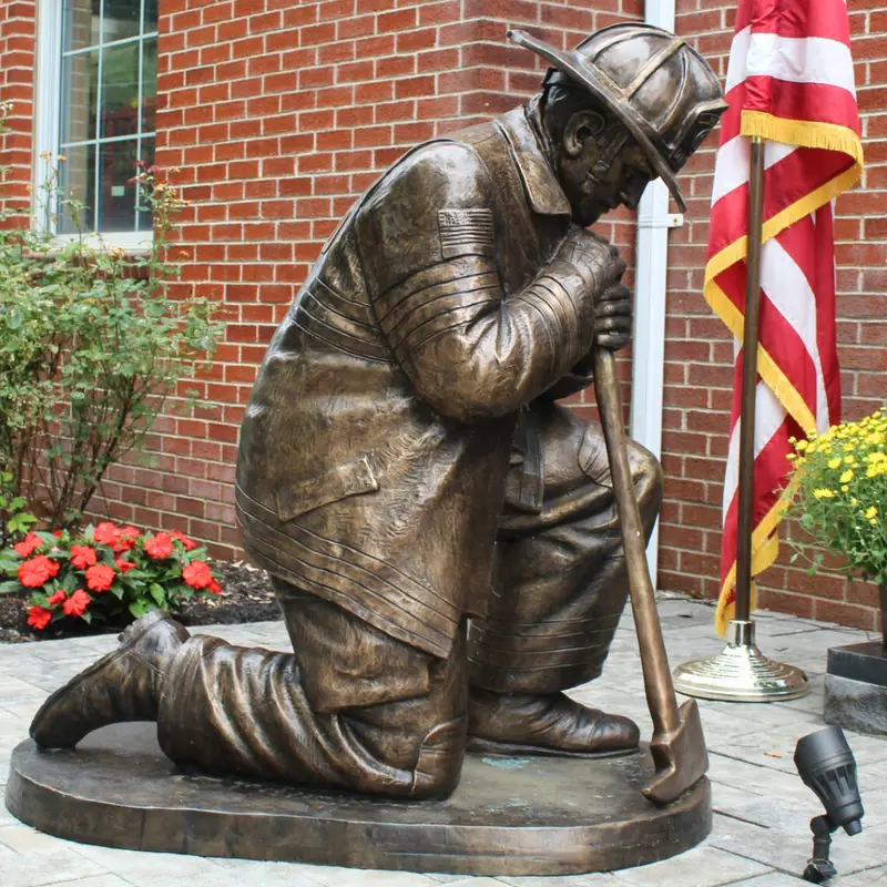 Moment Of Silence Bronze Firefighter Memorial Statue 1