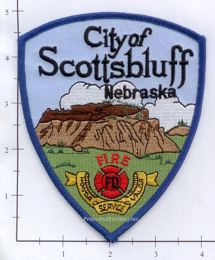 Nebraska - Scottsbluff Fire Dept Patch V1 - Dark Blue Border 1