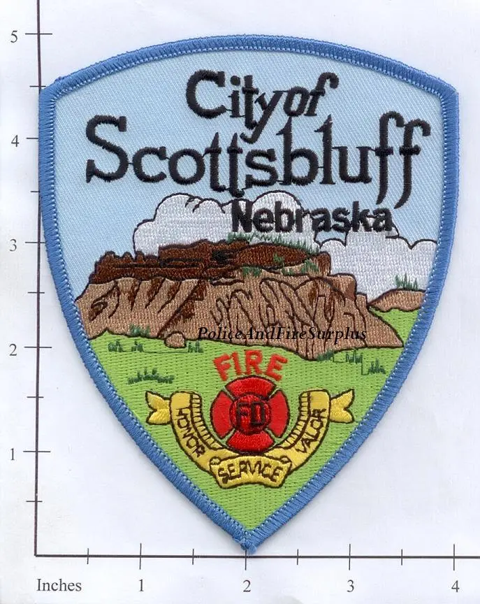 Nebraska - Scottsbluff Fire Dept Patch V2 - Light Blue Border 1