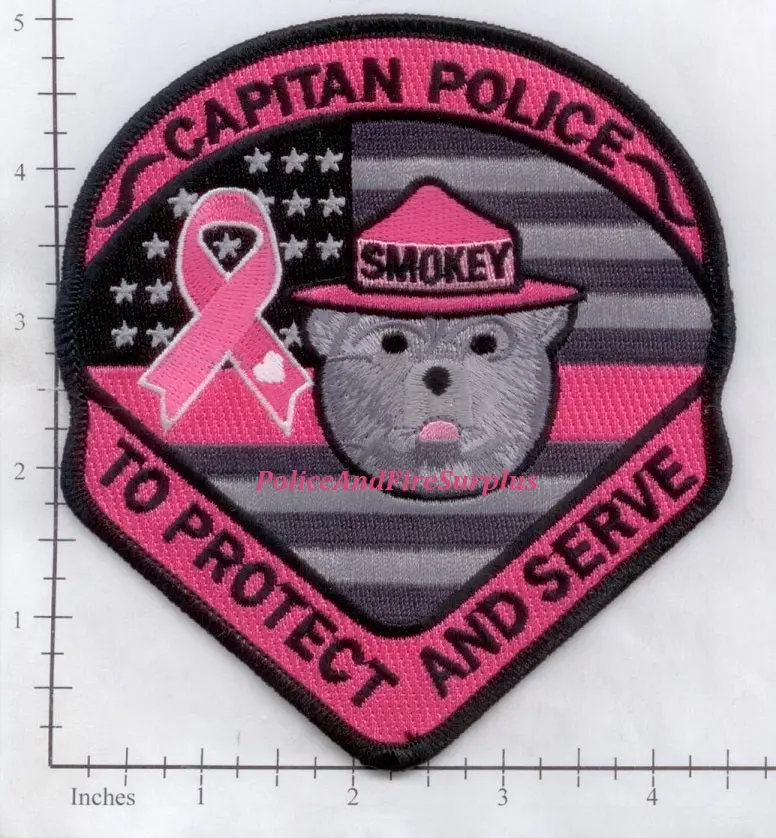 New Mexico - Capitan Police Dept Patch V2 Breast Cancer Awareness 1