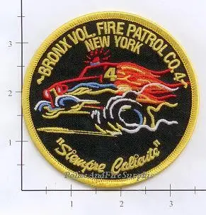 New York City Bronx Volunteer Fire Patrol Co 4 Fire Dept Patch V2 1