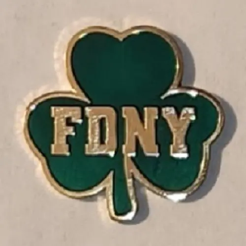 New York City Emerald Society Fire Dept Shamrock Pin 1