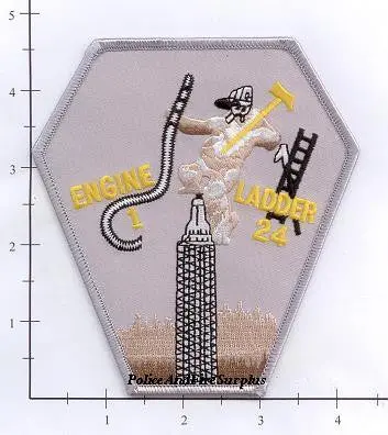 New York City Engine   1 Ladder 24 Fire Patch V5 Gray 1