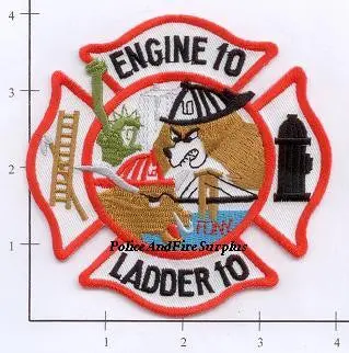 New York City Engine  10 Ladder 10 Fire Patch V2 Maltese 1