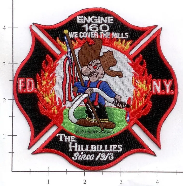 New York City Engine 160 Fire Dept Patch V5 Black 1
