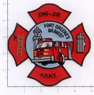 New York City Engine 210 Fire Dept Patch V7 Red O/S 1