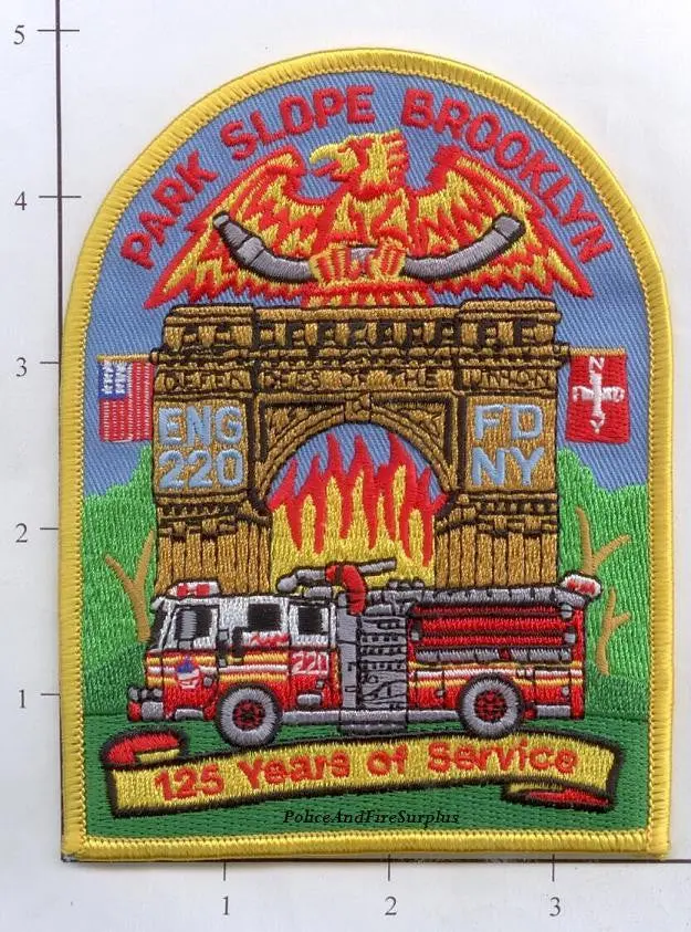 New York City Engine 220 Fire Dept Patch V2 125 Years 1