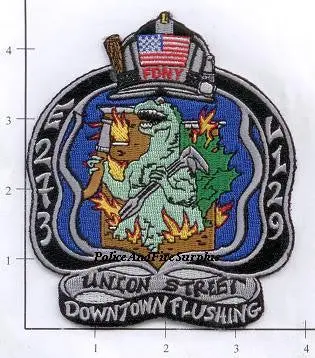 New York City Engine 273 Ladder 129 Fire Patch V2 - Silver 1