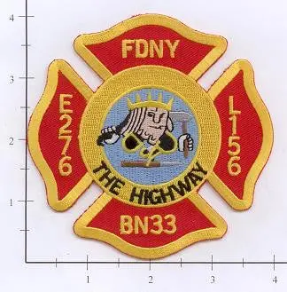 New York City Engine 276 Ladder 156 Battalion 33 Fire Dept Patch V5 1