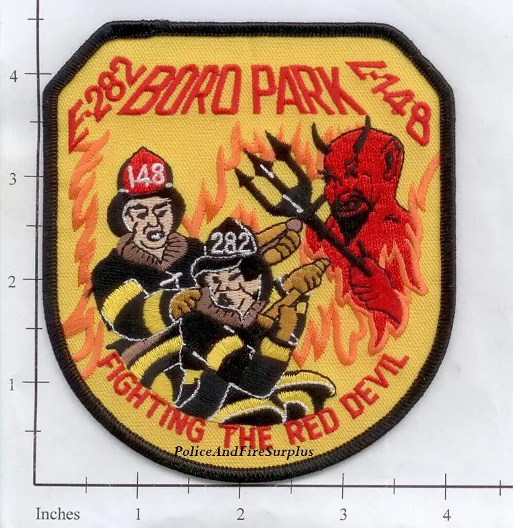 New York City Engine 282 Ladder 148 Fire Dept Patch V10  Yellow 1