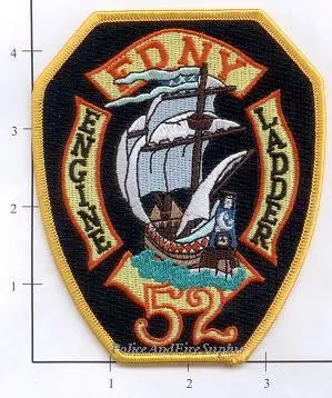 New York City Engine 52 Ladder 52 Fire Dept Patch V3 1