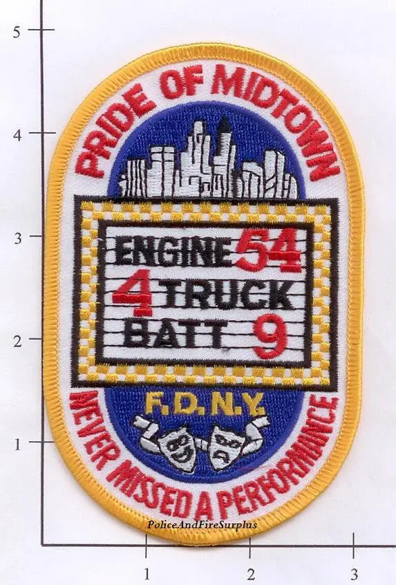 New York City Engine 54 Ladder 4 Battalion 9 Fire Dept Patch V6 1
