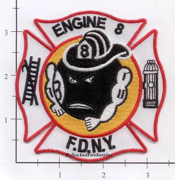 New York City Engine 8 Fire Patch V8 White Maltese 1