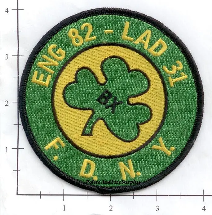New York City Engine  82 Ladder 31 Fire Dept Patch V11 Green & Yellow 1
