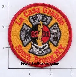 New York City Engine 82 Ladder 31 Fire Dept Patch V4 Red & Yellow 1