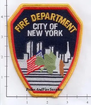 New York City Fire Dept Shoulder Patch With Shamrock, Irish And American Flags 1