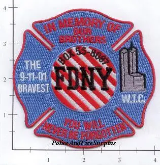 New York City -  In Memory Of Our Brothers Fire Dept Patch V2 1
