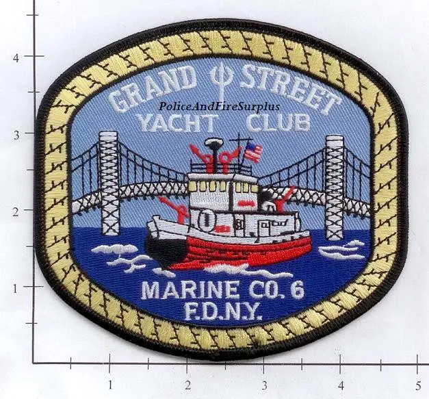 New York City Marine 6 Fire Dept Patch V10 Yacht Club Manhattan 1