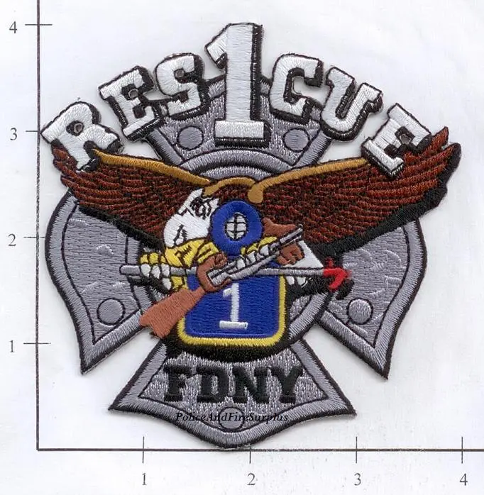 New York City Rescue 1 Fire Patch V15 Diamond Plate 1