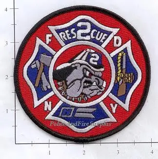 New York City Rescue 2 Fire Dept Patch V18 Red Round 1
