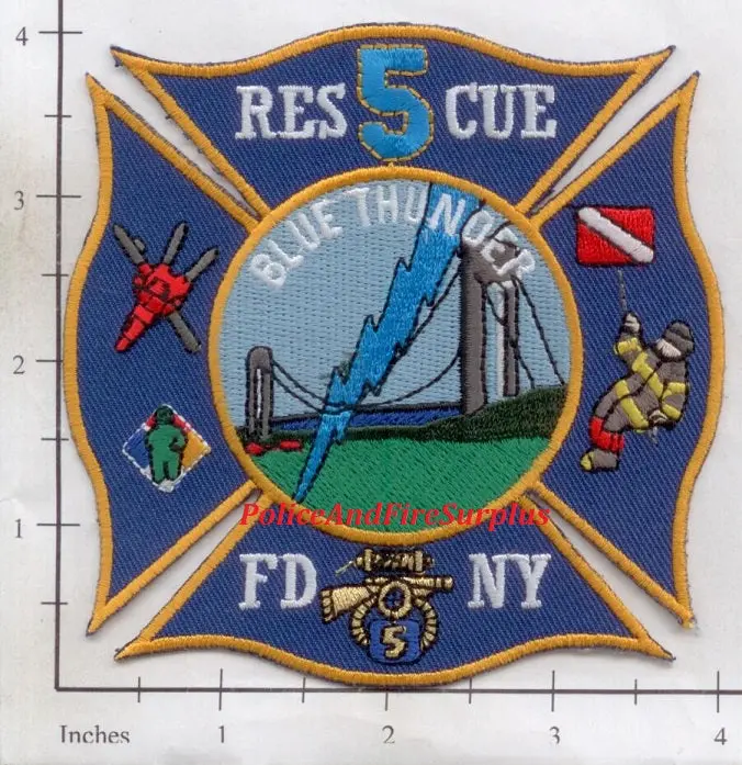 New York City Rescue 5 Fire Dept Patch V66 1