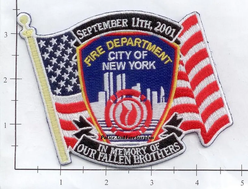 New York - New York City Fire Dept Patch Wtc 9-11 Patch V2 - In Memory Of Our Fallen Brothers On Flag 1