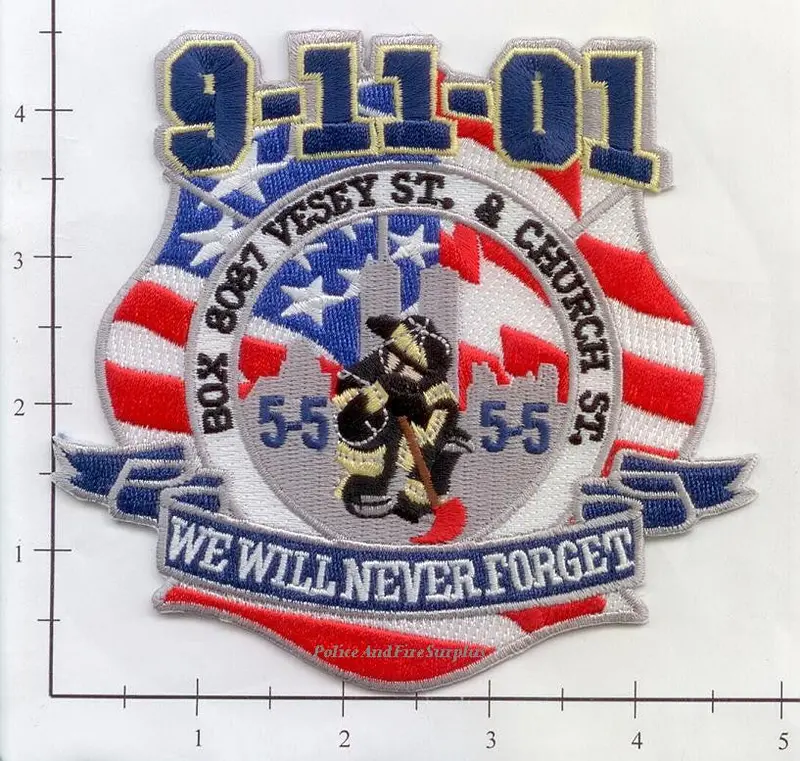 New York - New York City Fire Dept Patch Wtc 9-11 Patch V3 - We Will Never Forget - Vesey Street 1