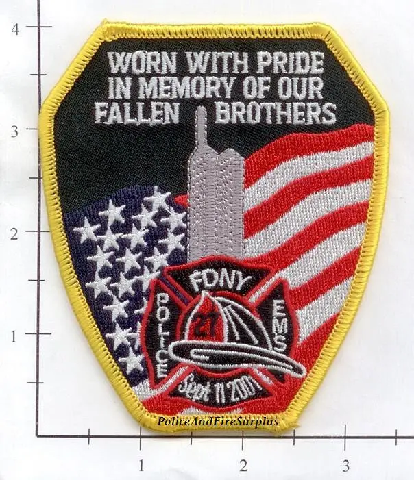 New York - Nyc Fire Dept Patch Wtc 9-11 - Worn With Pride Patch V8 1