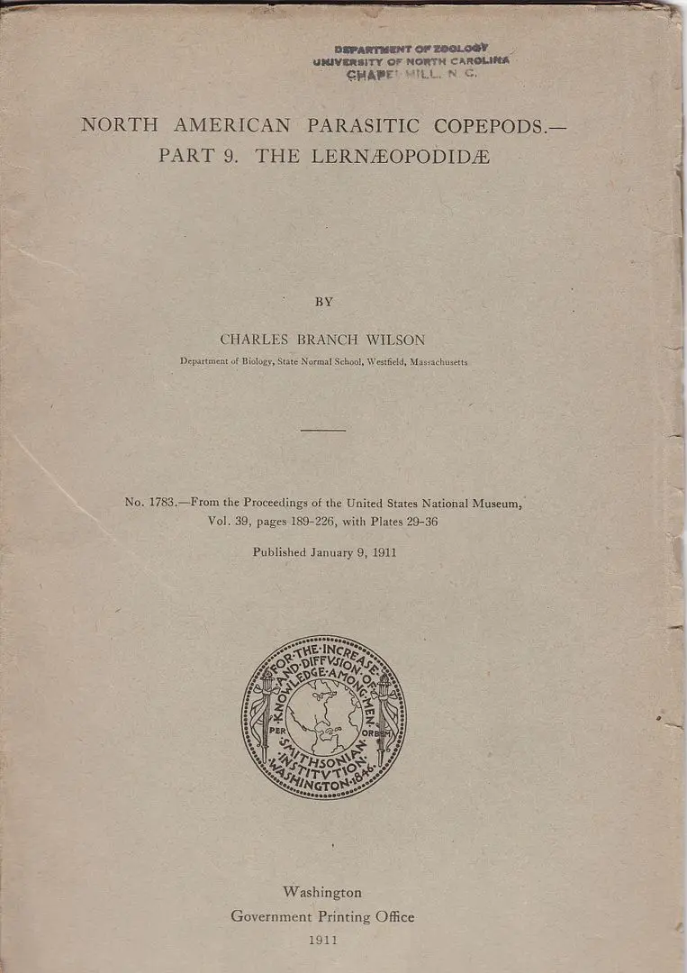 North American Parasitic Copepod- Part 9. The Lernaeopodidae 1