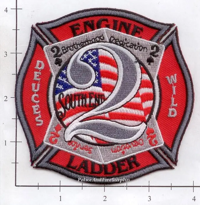 North Carolina - Charlotte Engine  2 Ladder 2 Fire Dept Patch 1