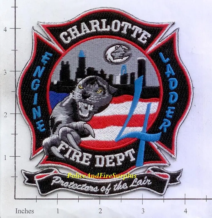 North Carolina - Charlotte Engine  4 Ladder 4 Fire Dept Patch V1 1