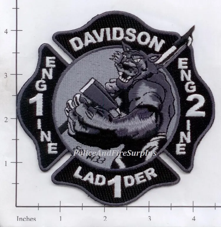 North Carolina - Davidson Engine 1 Engine 2 Ladder 1 Fire Dept Patch 1